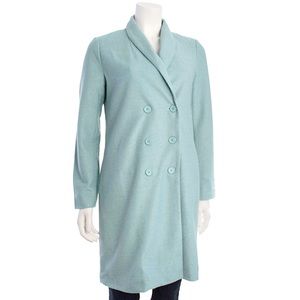 Anthro | Tulle Double Breasted Tweed Long Coat